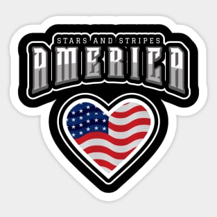 FOURTH Of July Stars And Stripes Sticker